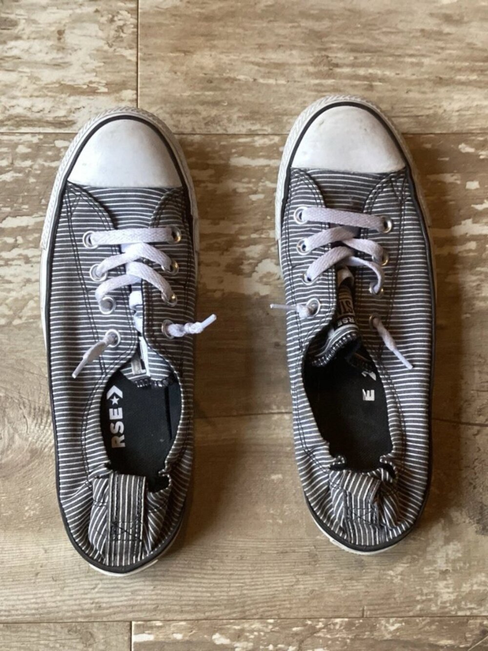 CONVERSE Chuck Taylor All Star Shoreline Slip-On Shoes Gray Pinstripes Women’s 9 - Picture 6 of 8